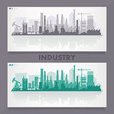 Industrial city skyline sets