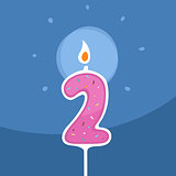 Vector Candle Two Years