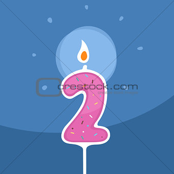 Vector Candle Two Years