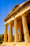 Detail view of temple of Hephaestus in Ancient Agora, Athens