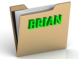 BRIAN- Name and Family bright letters on gold 