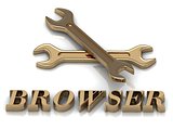 BROWSER- inscription of metal letters and 2 keys 