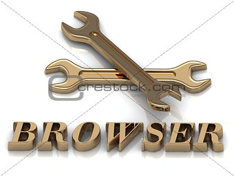 BROWSER- inscription of metal letters and 2 keys 