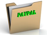 PAYPAL - bright letters on a gold folder 