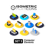 Isometric flat icons set 3