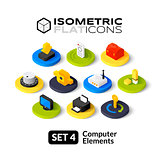 Isometric flat icons set 4
