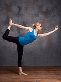 young woman doing yoga asana 