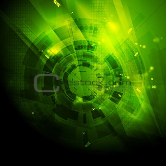 Shiny green engineering tech vector background