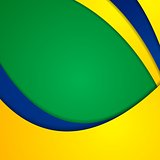 Corporate wavy bright abstract background. Brazilian colors
