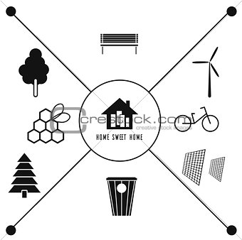 Vector icons ecology