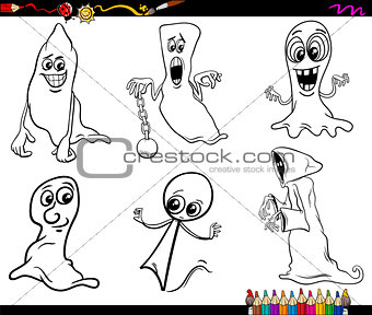 halloween ghosts coloring page