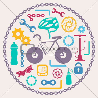 Vector bike tools icons