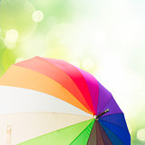 Open rainbow umbrellas