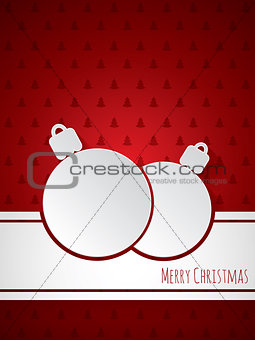 Christmas greeting with decoration and christmastree pattern bac