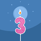 Vector Candle Three Years