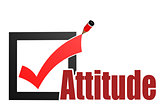 Check mark with attitude word