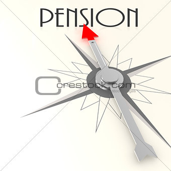 Compass with pension word