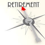 Compass with retirement word