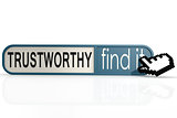 Trustworthy word on the blue find it banner 