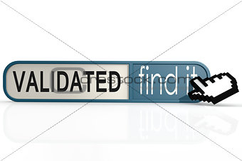 Validated word on the blue find it banner 