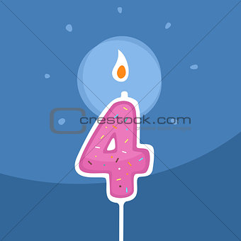 Vector Candle Four Years