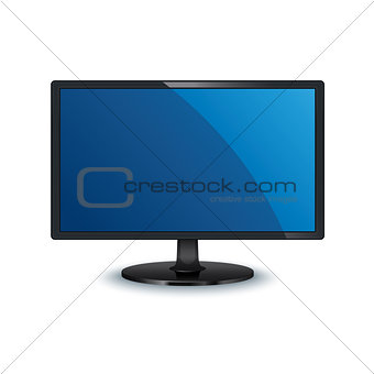 vector computer monitor wide screen isolated on white background
