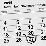 27 November 2015 Black Friday Sale. Calendar
