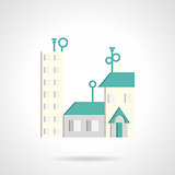 Residential district abstract flat vector icon