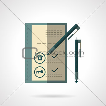 Sale house document flat vector icon