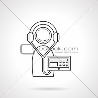 Online courses recording line vector icon
