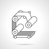 Roller conveyor flat line vector icon