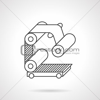 Roller conveyor flat line vector icon