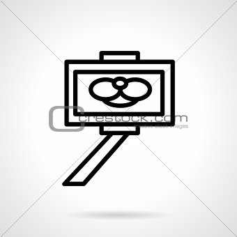 Simple line selfie stick vector icon