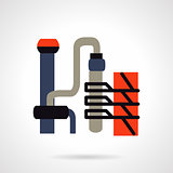 Oil refinery plant flat vector icon