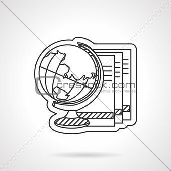 Geography lessons line vector icon