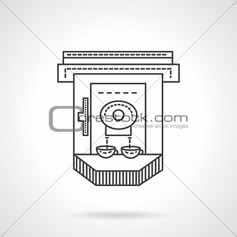 Flat line industrial coffee machine vector icon