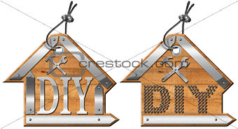 Two House Shaped Labels for Diy Store