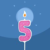 Vector Candle Five Years