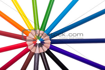 Colorful wooden pencils isolated