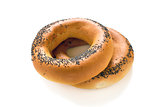 Bagels with poppy seeds.