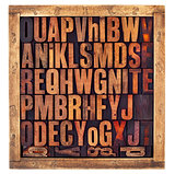 vintage letterpress alphabet letters