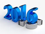 3d numbers. 2016 new year over 2015
