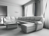 White sofa in interior
