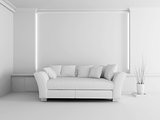 White sofa in interior