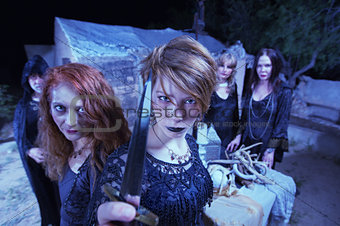 Group of Threatening Witches