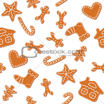 Christmas gingerbread cookies seamless
