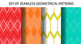Set of 4 geometrical seamless patterns