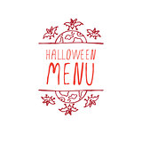 Halloween menu - typographic element