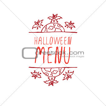 Halloween menu - typographic element