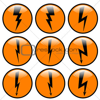 Lightning icon set.